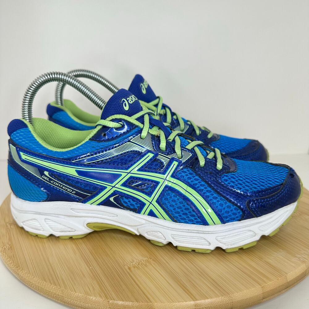 ASICS Gel Contend 2 Running Sneaker Shoes Blue Green C405Q Size 7.5